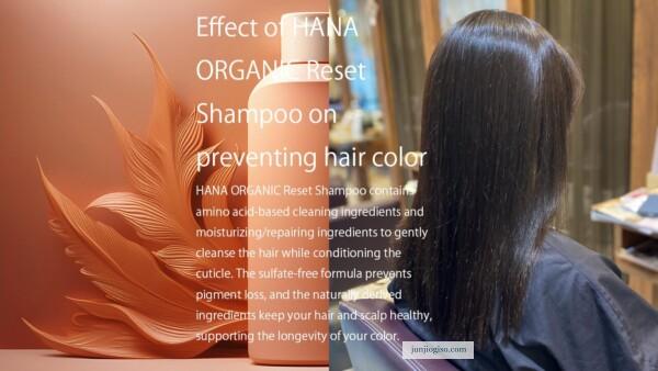 Effect of HANA ORGANIC Reset Shampoo on preventing hair color fading