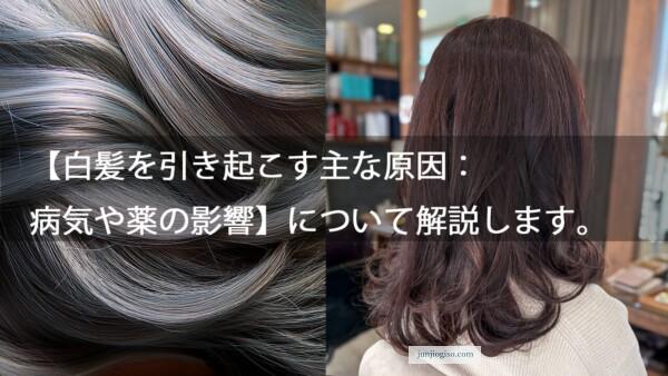 【白髪を引き起こす主な原因：病気や薬の影響】について解説します。