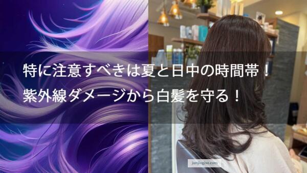 特に注意すべきは夏と日中の時間帯！紫外線ダメージから白髪を守る！
