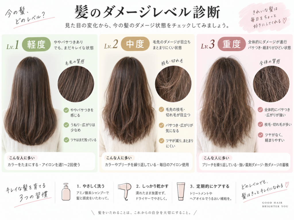 Hair Damage Level Diagnosis Chart