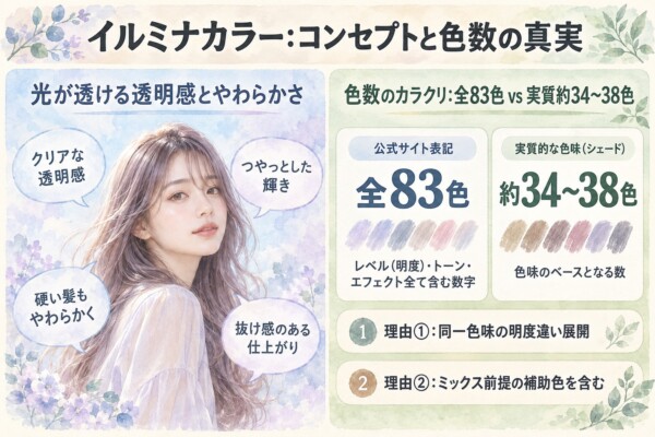 イルミナカラー色見本【ブリーチなし65選】カラーチャート実例つき